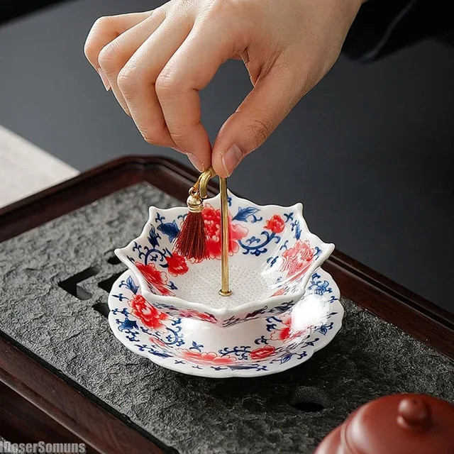 Blue & White Ceramic Tea Filter 1