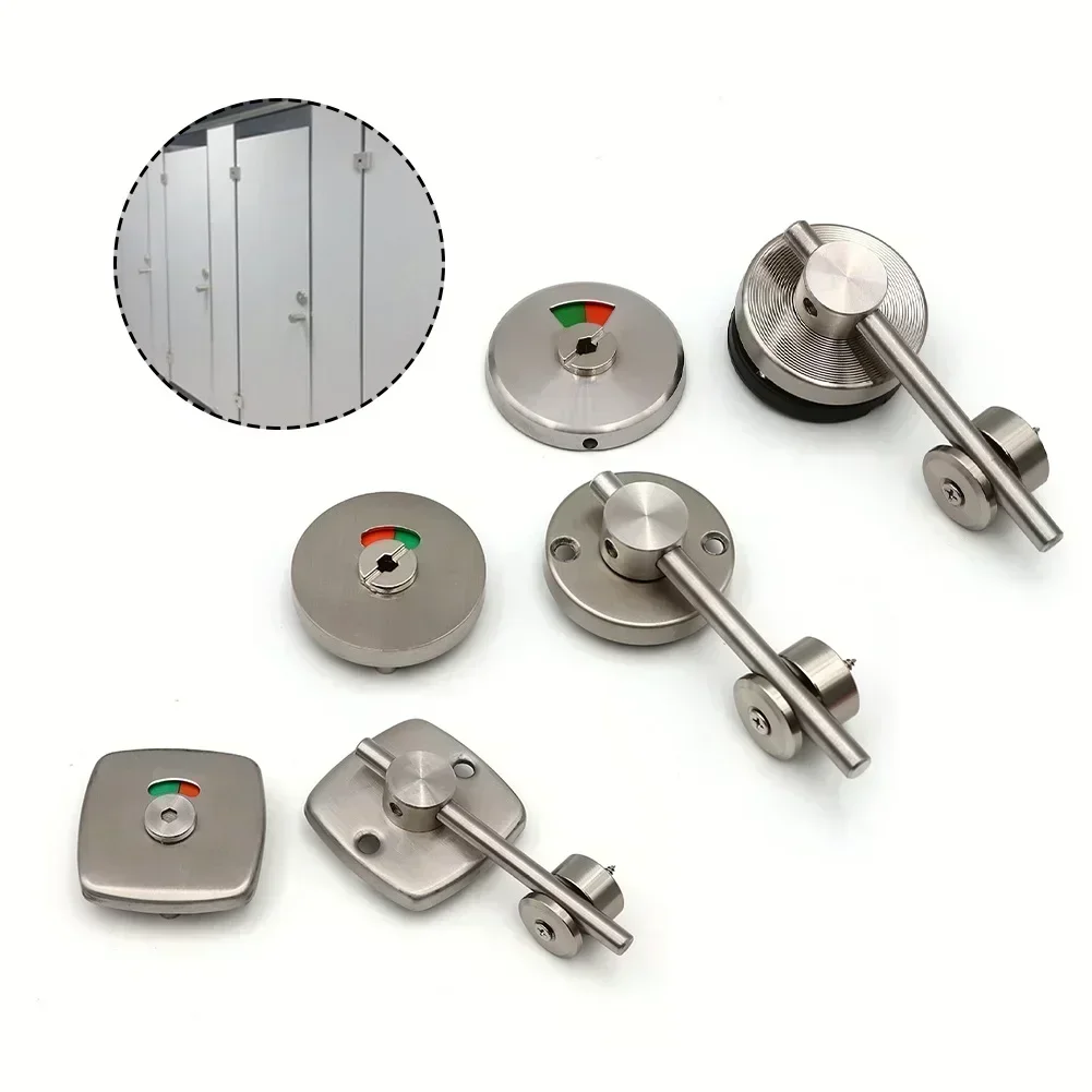 Toilet Indicator Lock Round Rod Latch Stainless Steel Bathroom Partition Indicator Bolt Door Buckle Home Improvement Hardware