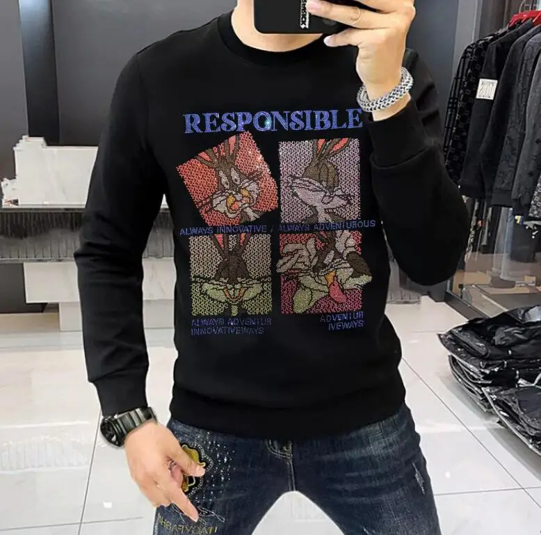 

Новые мужские свитшоты размера плюс из хлопка с длинным рукавом, повседневные дизайнерские Брендовые женские свитшоты с круглым вырезом