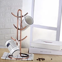 1Pc Practical Desktop Coffee Cup Holder Kitchen Tea Mug Hanging Storage Drain Rack Stand  Glass Home Supplies    1