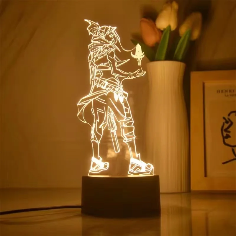 VALORANT игровой персонаж Киберспорт комната USB Маленькая ночная искусственная настольная декорация атмосфера искусственная Игровая приставка подарок на день рождения