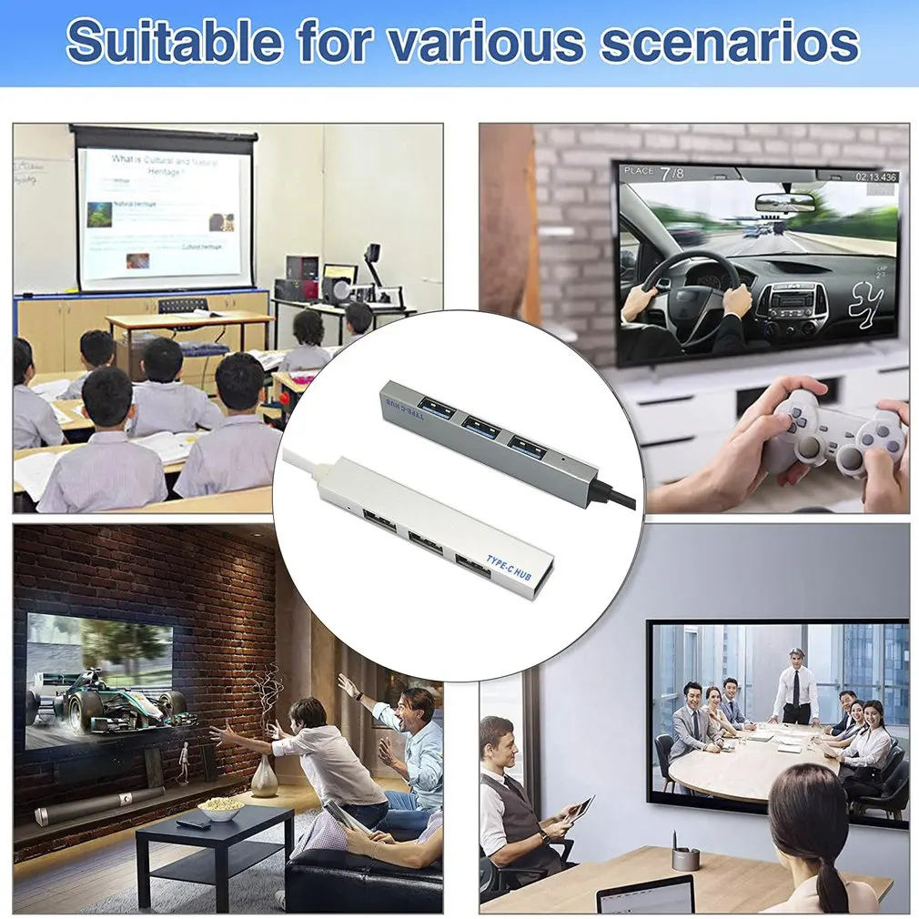  4-in-1 USB Ʈũ  ŷ ̼ ٱ ̽ Ȯ USB C-USB 3.0 Ʈ  -C 3.0 й