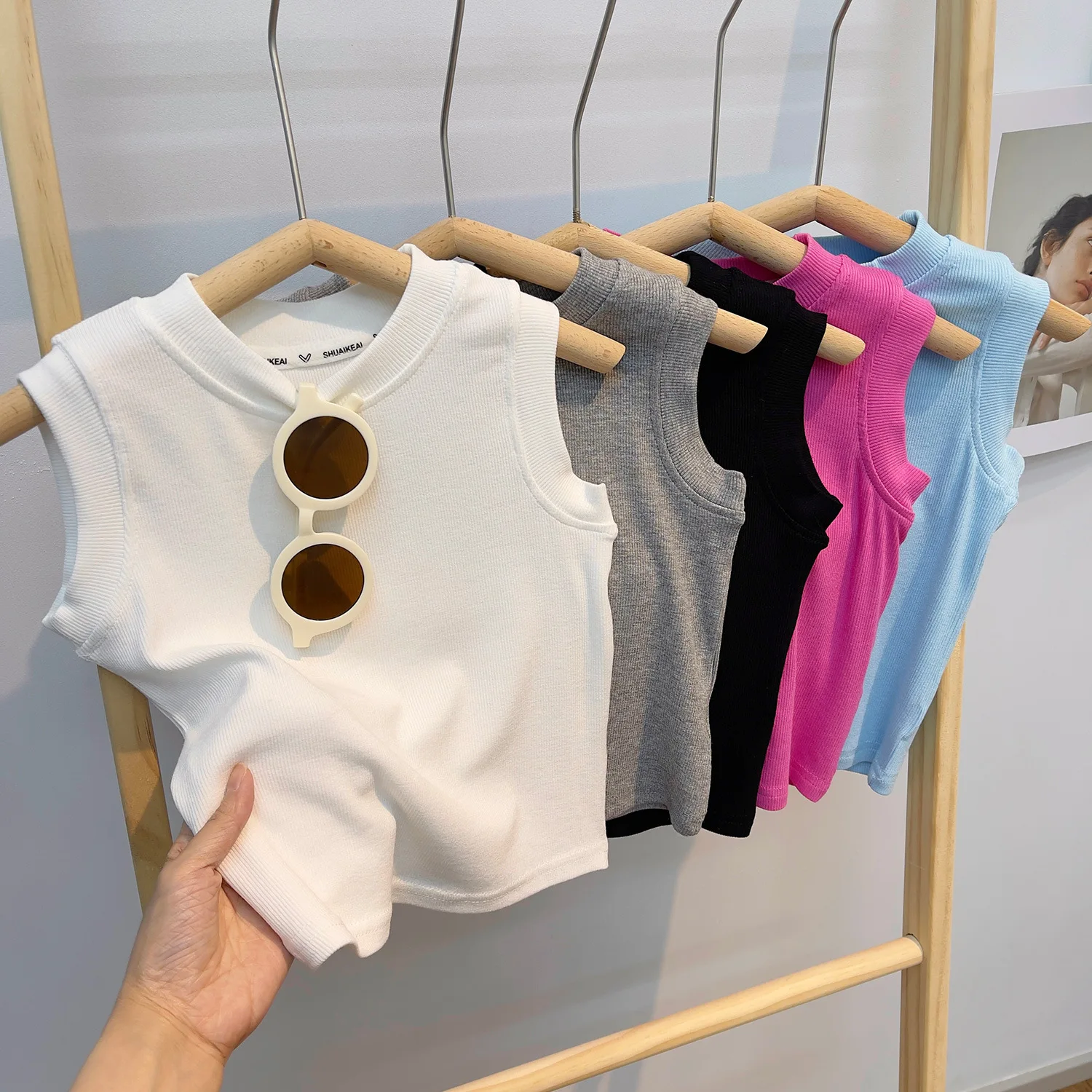 T-shirt pour petites filles, vêtement coréen pour enfants