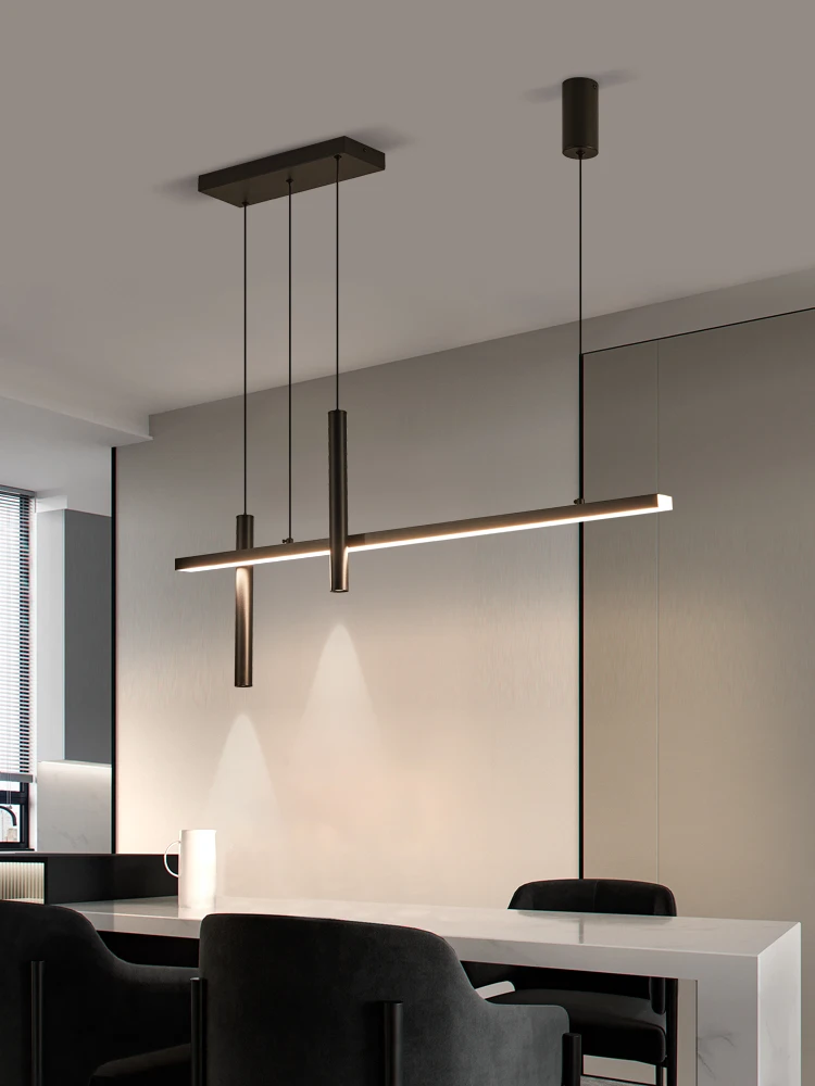 Lámpara lineal moderna LED lapms iluminación de suspensión de techo luces de comedor adecuadas para restaurante cocina isla Bar