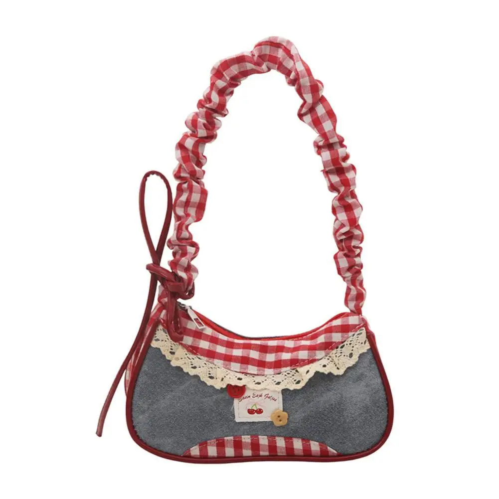 Frische, süße Damenhandtasche, modische Unterarmtasche mit Schleife für Frauen, einfache Freizeittasche, trendige, vielseitige Schultertasche – Detail 2