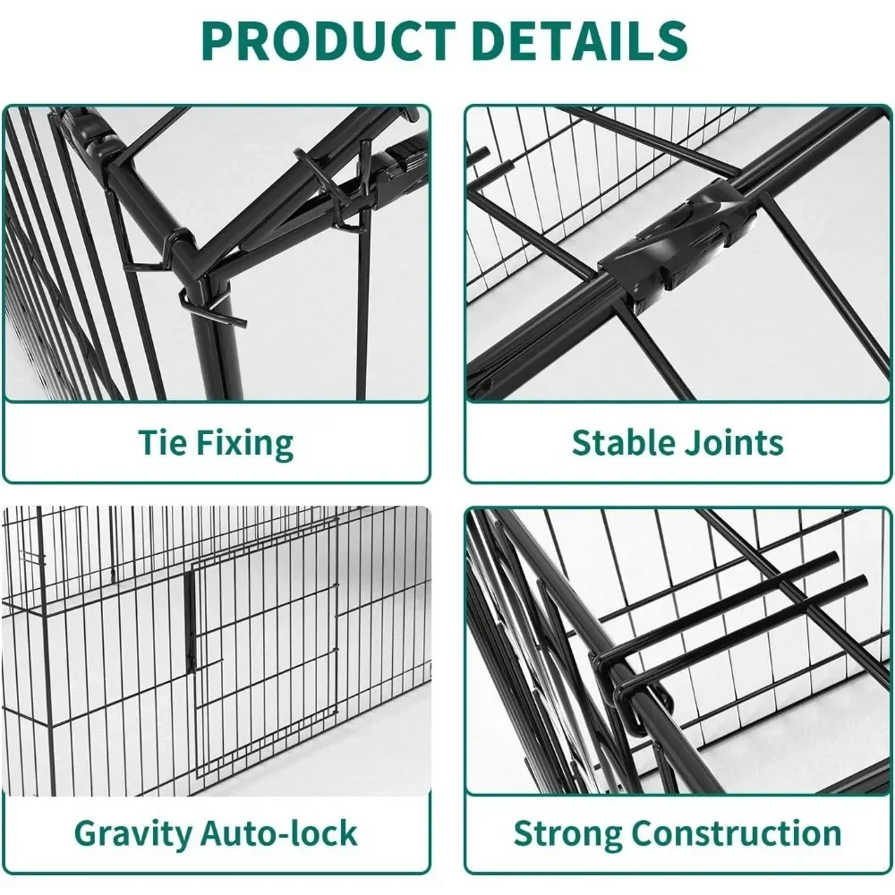 Chicken Coop 130” X 40” Chicken Run Pen with Waterproof Cover Outside Portable Chicken Cage Enclosure Tractor 3