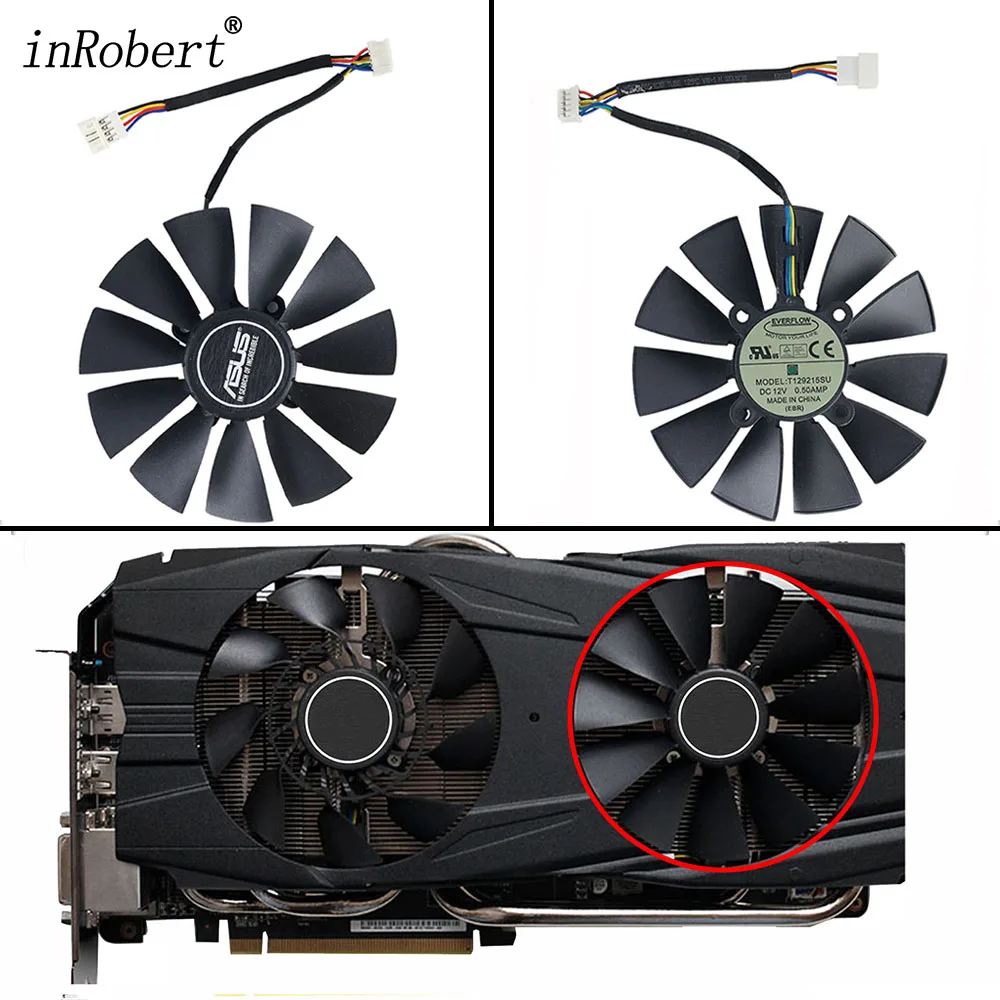 95MM T129215SU ekran kartı fanı ASUS GTX 980 9070 780Ti R9 390X 390 ...
