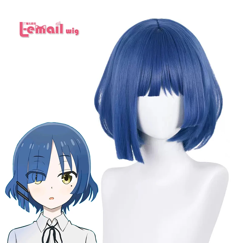 L-email wig Synthetic Hair Anime BOCCHI THE ROCK! Ryo Cosplay Wig 30cm Short Dark Blue Gray Wigs Fashion Heat Resistant Wig