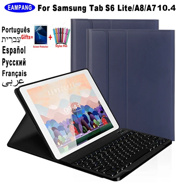 Keyboard Case For Samsung Galaxy Tab A9 Plus A7 10.4 A8 10.5 S6 Lite S7 S8  11 S9 FE Russian Spanish Korean Portuguese Keyboard - AliExpress