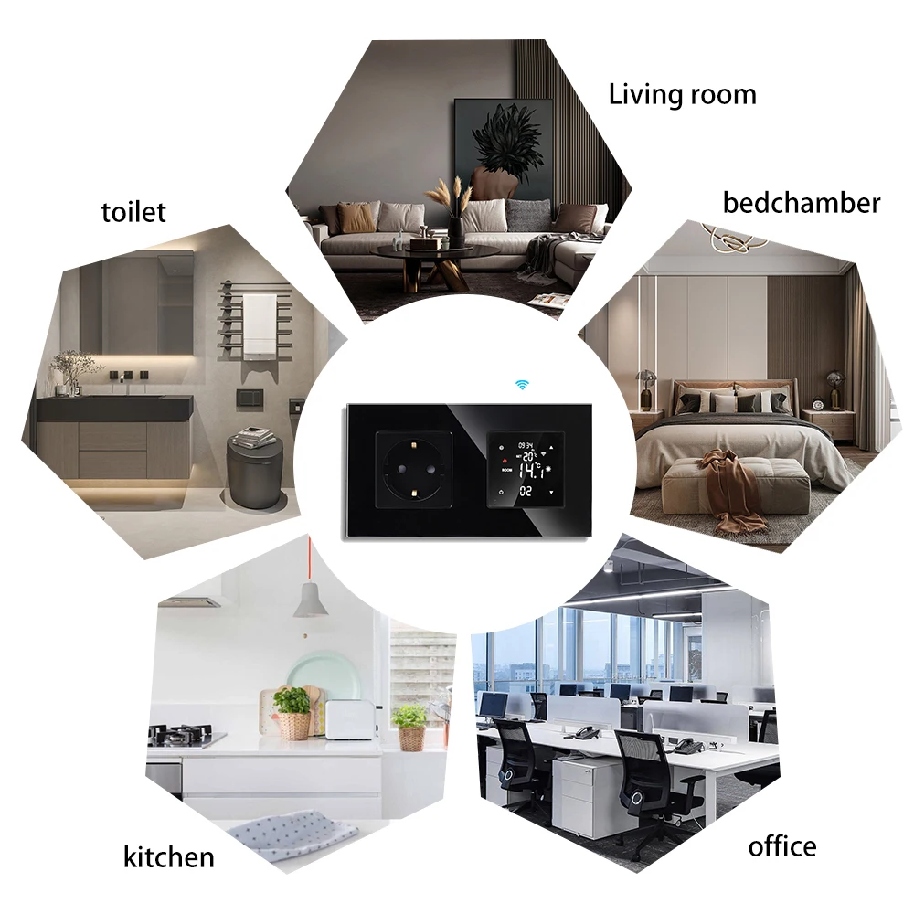 Smart WiFi Thermostat smart thermostat temperature controller smart thermostat socket With EU Socket Water Electric Warm Floor Heating Water Gas Boiler Temperature Controller Tuya Google Home