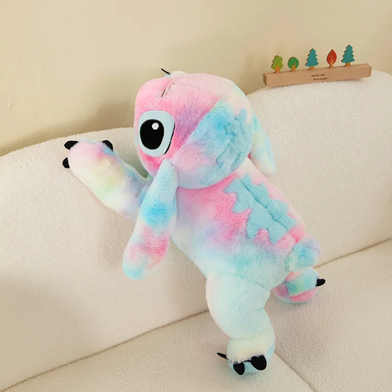 New Colorful Tie Dyeing Stitch Rabbit Plush Party Style Stitch Interstellar Baby Cartoon Pillow Gift Children's Sleeping Pillow 3