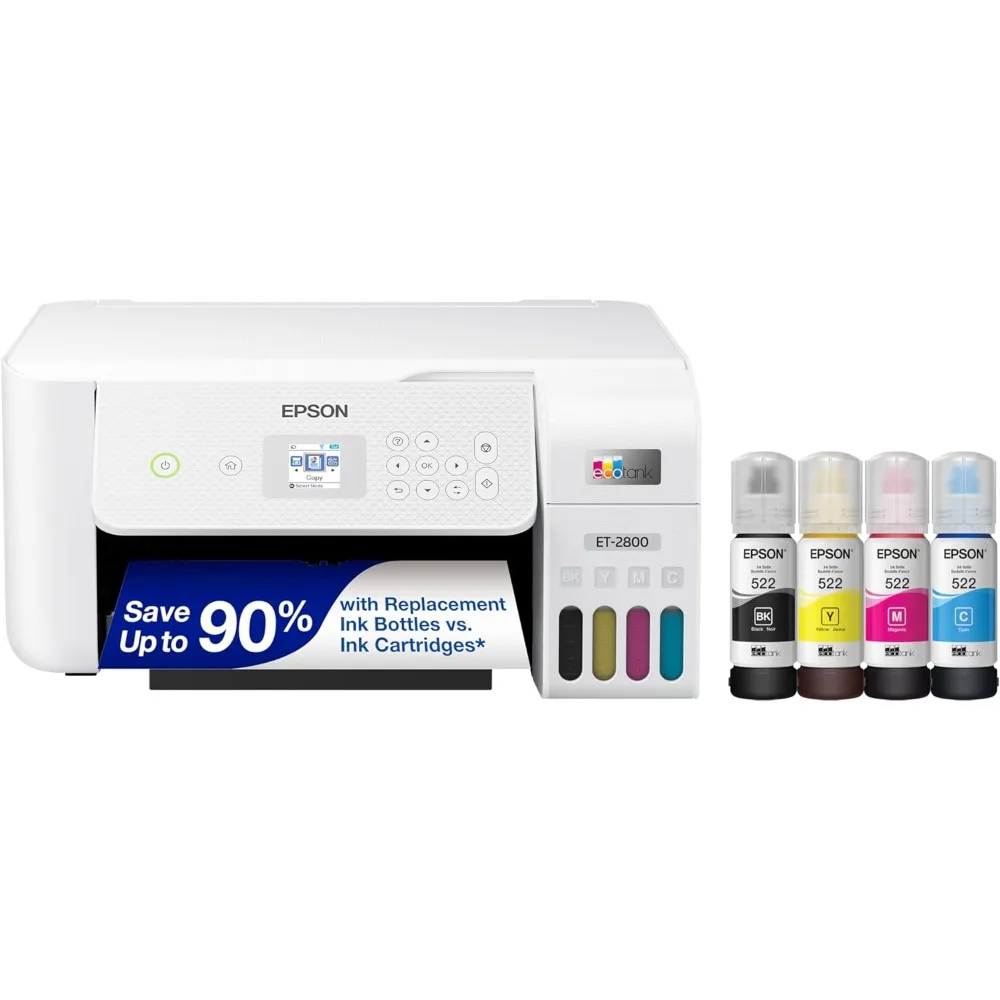 

EcoTank ET-2800 Wireless Color All-in-One Cartridge-Free Supertank Printer with Scan and Copy â€“ The Ideal Basic Home Printer