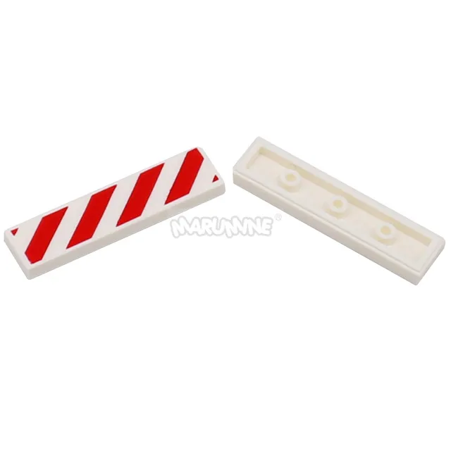 Marumine Danger Stripes Black Pattern 24311x4 Tile with Printing MOC Building Bricks Parts Accessories Pieces for Construction 4