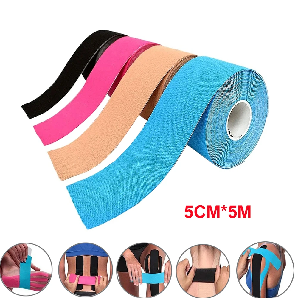 5cm*5m Sport Kinesiology Tape Athletic Elastic Kneepad Muscle Pain Relief Knee Taping Fitness Running Tennis Swimming Football 1