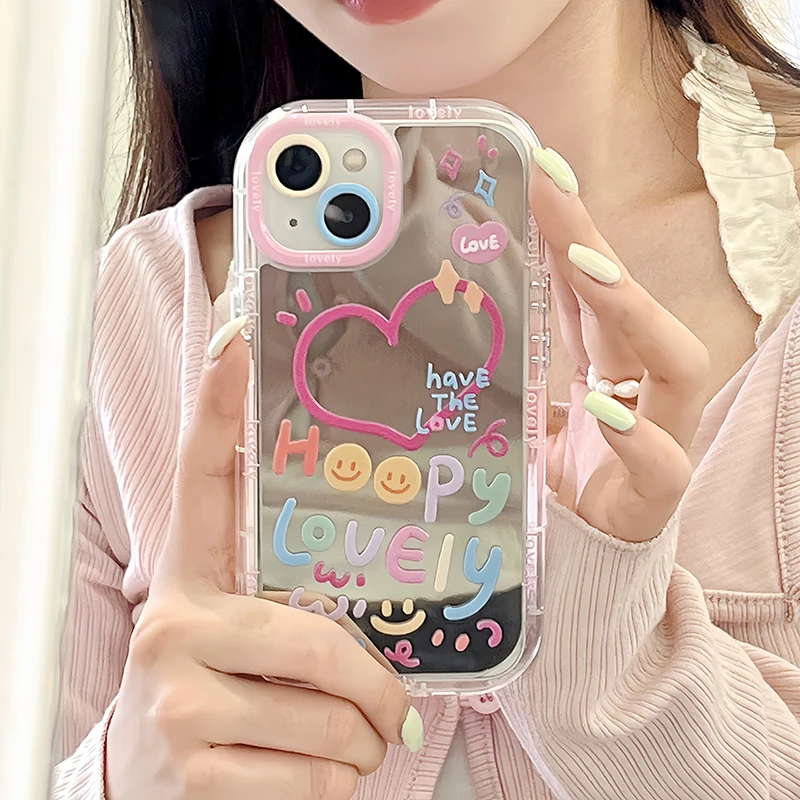 Diamond Heart-Shaped Mirror Girl Hard Case for iPhone 11 12 PRO
