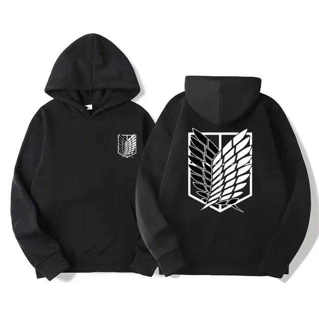 thumbnail image 1 of Sudadera con capucha con estampado de Attack on Titan para hombres y mujeres, ropa de calle, Jersey Harajuku, Kyojin no Shingeki, sudadera suelta y transpirable, 1 of 5