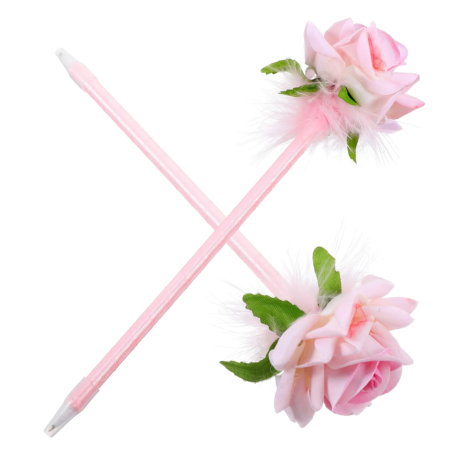 

2 Pcs Bulk Rose Ballpoint Pen Flower Color Changing Pens Plastic Cute Stationery Items Simulated