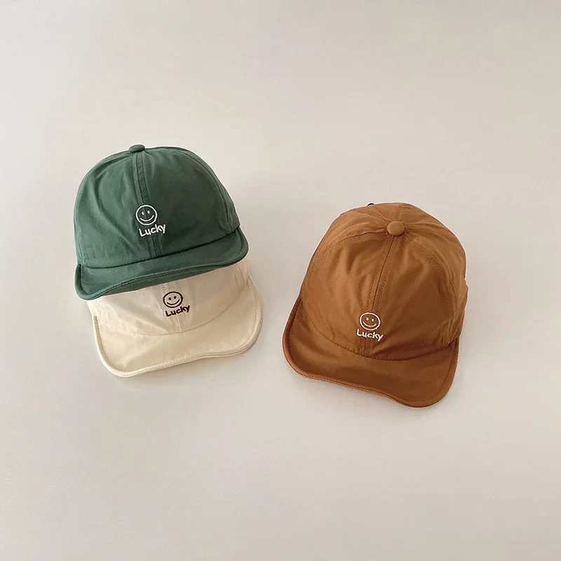 Fashion Baby Hat Cap Korean Version Smile Face Boy Girl Baseball Hats Soft Brim Toddler Visor Cotton Casual Adjustable Kids Caps 3