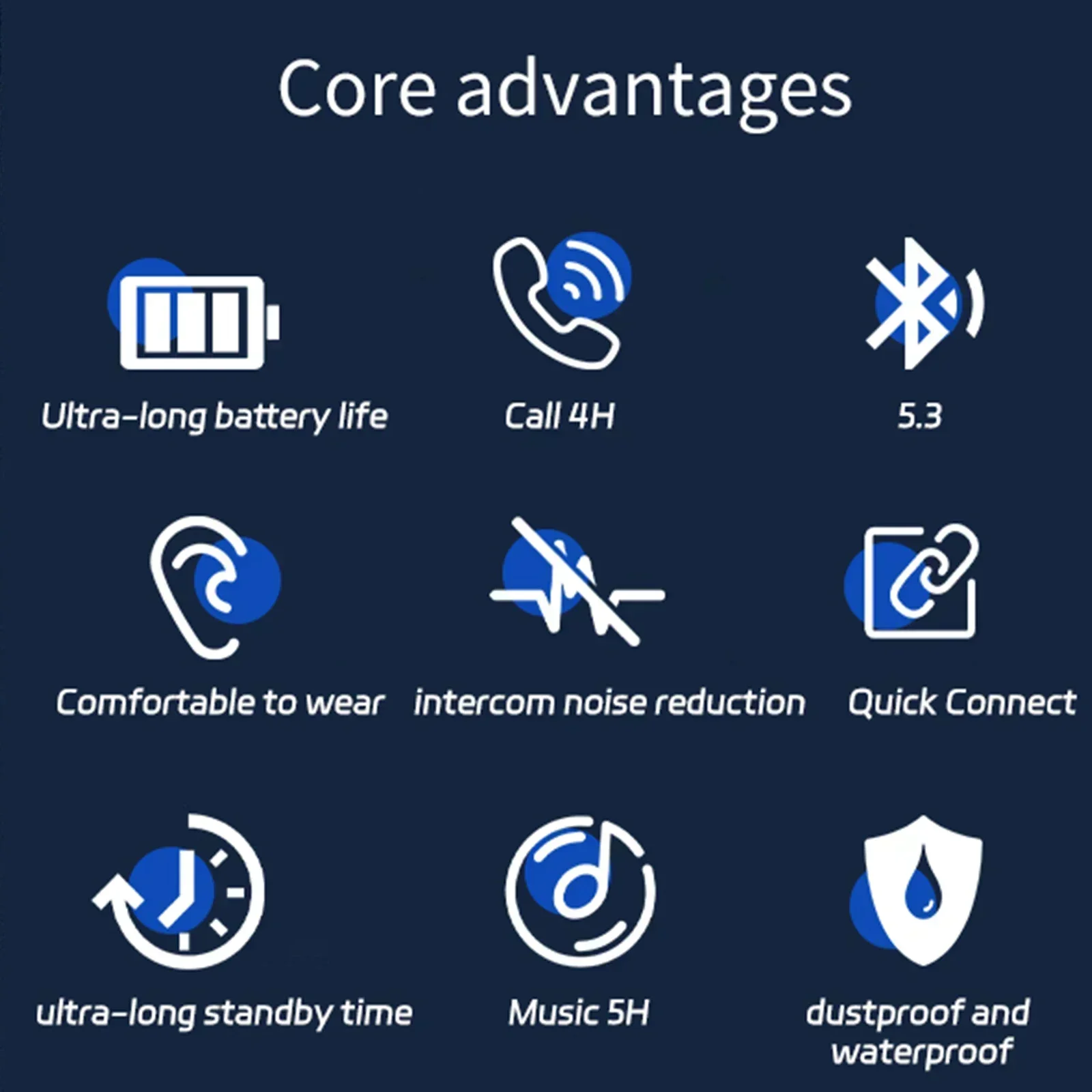 Wireless Bluetooth 5.3 HD Voice Call Earphones Noise Reduction Headphones Portable Earbuds With Mic for all smartphones 3