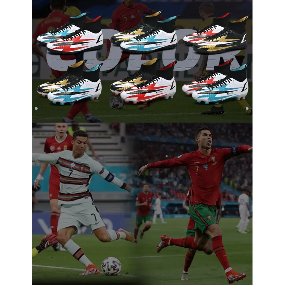 High-Top-Fußballschuhe, fliegende gewebte Socken, Überschuhe, Jungen Mädchen, gebrochener TF-Kunstrasen, AG-Nägel, Wettkampf und_voghion.com