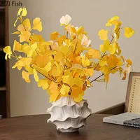 Creative Wave Shape Ceramic Vase Desk Decoration Flowers Arrangement Artificial Flower Decorative Vases Room Aesthetic Decor 1