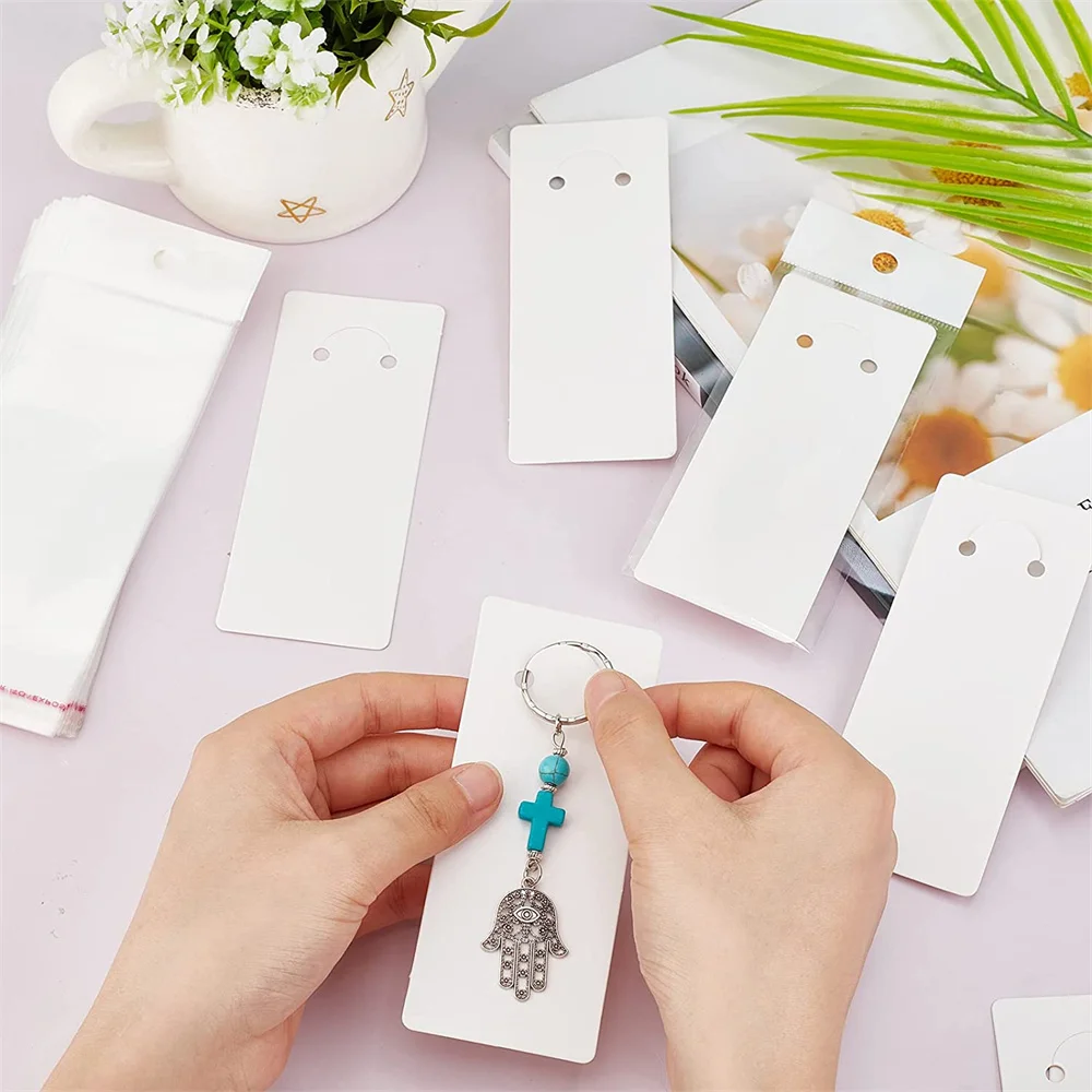 50 stücke Schlüsselbund Display Karte Halter OPP Tasche Für Ohrring Schmuck Verpackung Kleine Unternehmen Unternehmer Lieferungen Zubehör – Detail 2