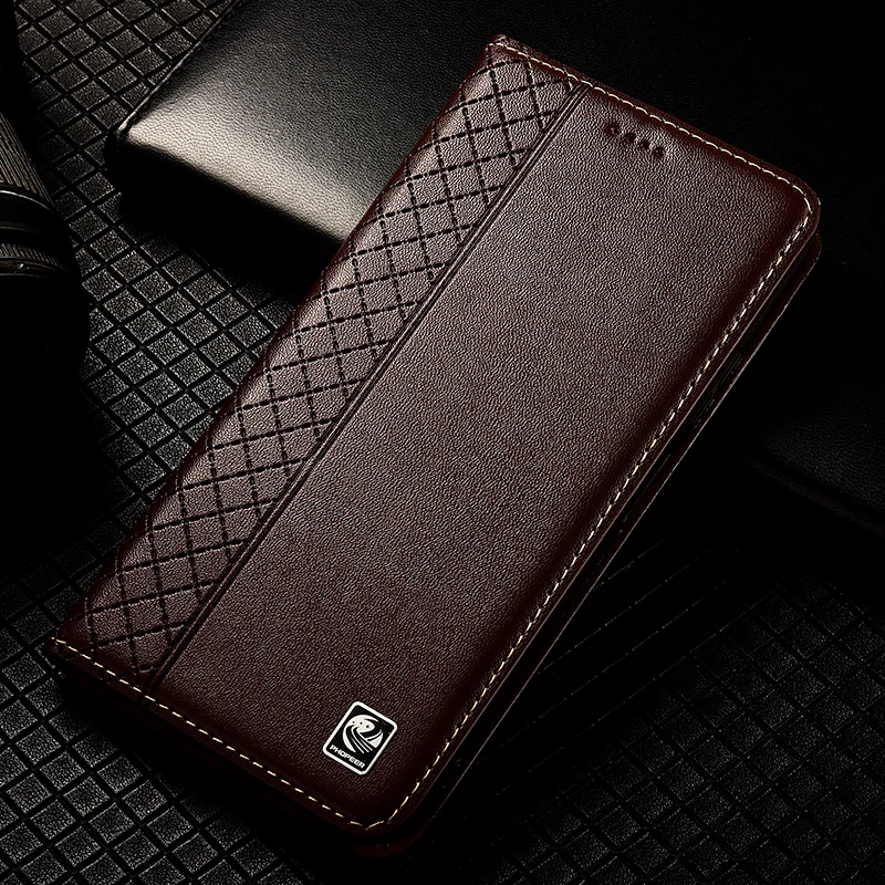 Premium Genuine Leather Wallet Case with Flip Magnet Slot