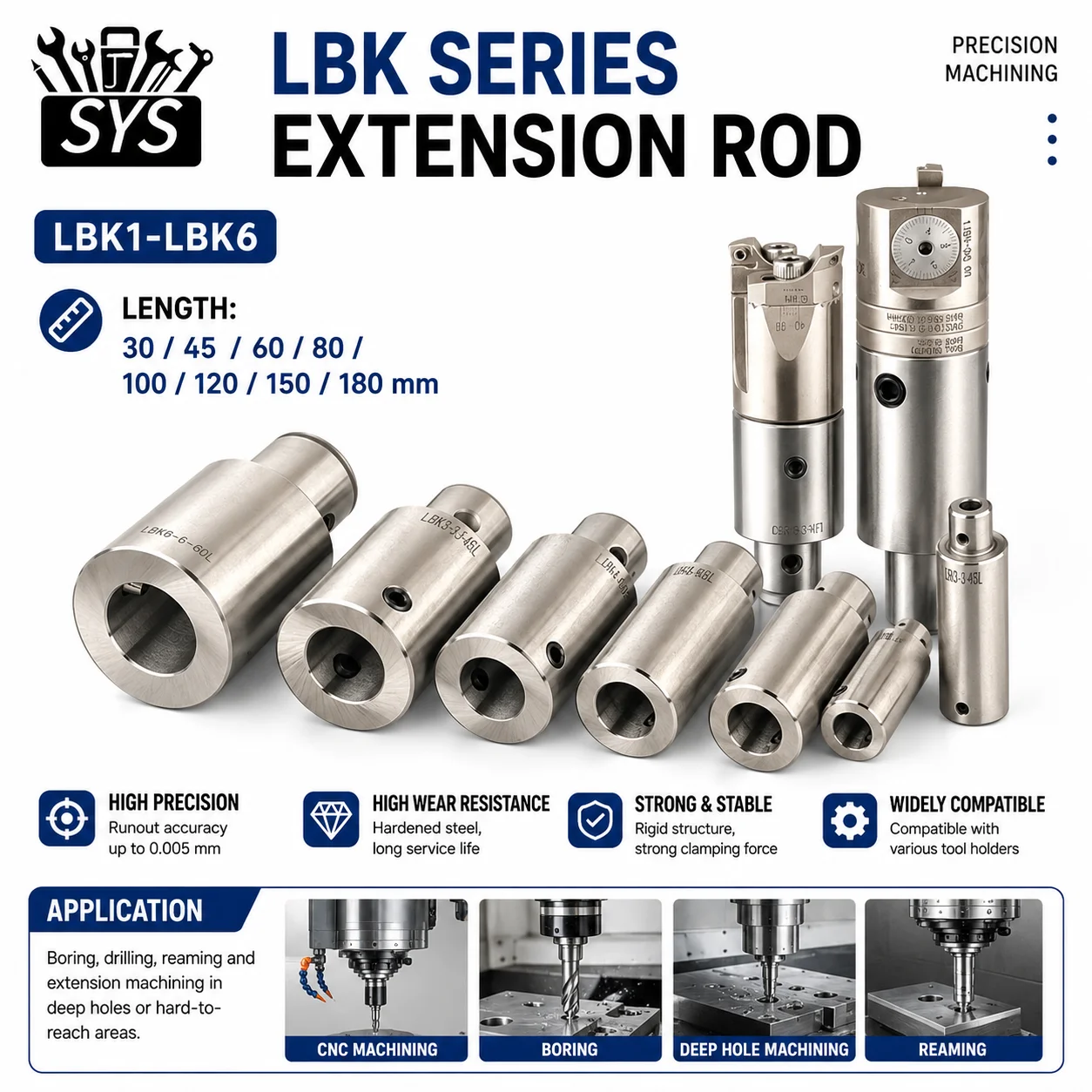 1 Stück LBK1 LBK2 LBK3 LBK4 LBK5 LBK6 Verlängerungsstange BT30 BT40 LBK Werkzeughalter Verlängerungsstange RBH EWN Feinbohrkopf Werkzeughalter