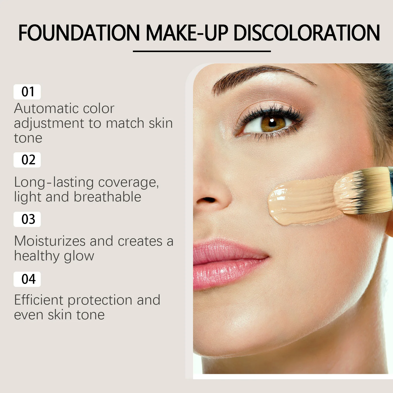 Foundation Color Changing Matte Concealer Soft Nude Face Full Cover Long Lasting Hydrating Makeup Base Liquid Foundation Cream 4