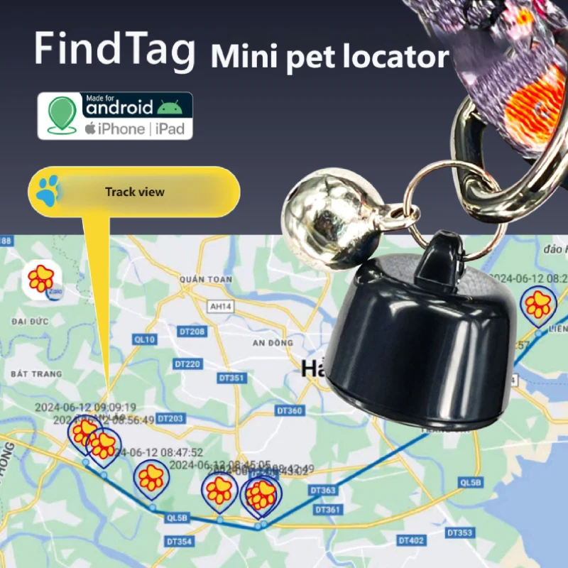 Mini GPS Pet Tracker Global Locator Compatible With Android ISO For Dogs Cats Birds 3 Days Movement Tracking Device