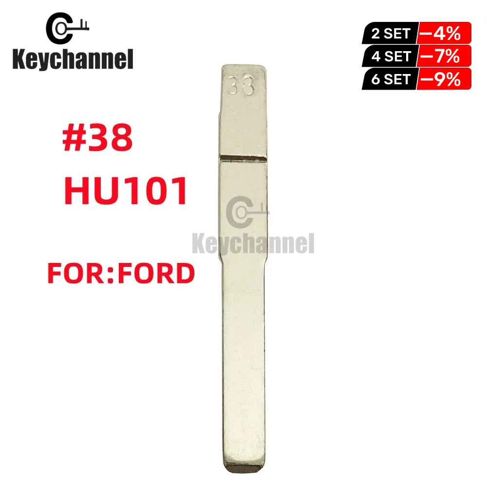 Keychannel 10pcs HU101 38#  For KD Remote Folding Flip Uncut Car Key Blade Blade For Ford Fusion Focus Mondeo Land Rover Jaguar