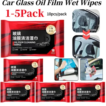 10Pcs Car Glass Oil Film Removal Wipes Car Window Glass Oil Film Remover Oil Film Cleaning Wipes Glass Windshield Cleaning Wipes