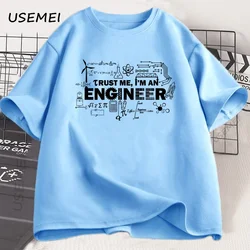 Men's Trust Me, I'm An Engineer Graphic Cotton T - Shirt - Short Sleeve, Round Neck Summer Top - S (SKY BLUE)