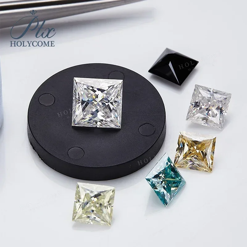 Mehrere Farben Moissanit Stein VVS1 Princess Cut 0,35 ct-5 ct Perlen für Damenschmuck Diamant Simulans Ring