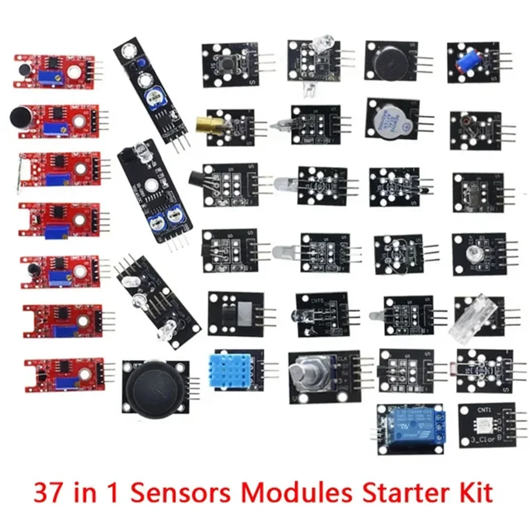 Moduli sensori 45 in 1 Kit iniziale da 16 tipi per Arduino Raspberry Pi, migliore di 37 in 1 con scatola fai da te UNO R3 MEGA2560