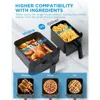 Air Fryer, Dual Basket Air Fryer Oven, 11 Quart 8 in 1 Functions, Wi-Fi Connectivity, 50+ App Recipes, Black, Air Fryer 4