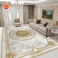 Nordic Light Luxury Gold Rugs for Living Room Large Area Home Sofa Table Area Carpet Customizable Bedroom Decor Anti-slip Mats 1