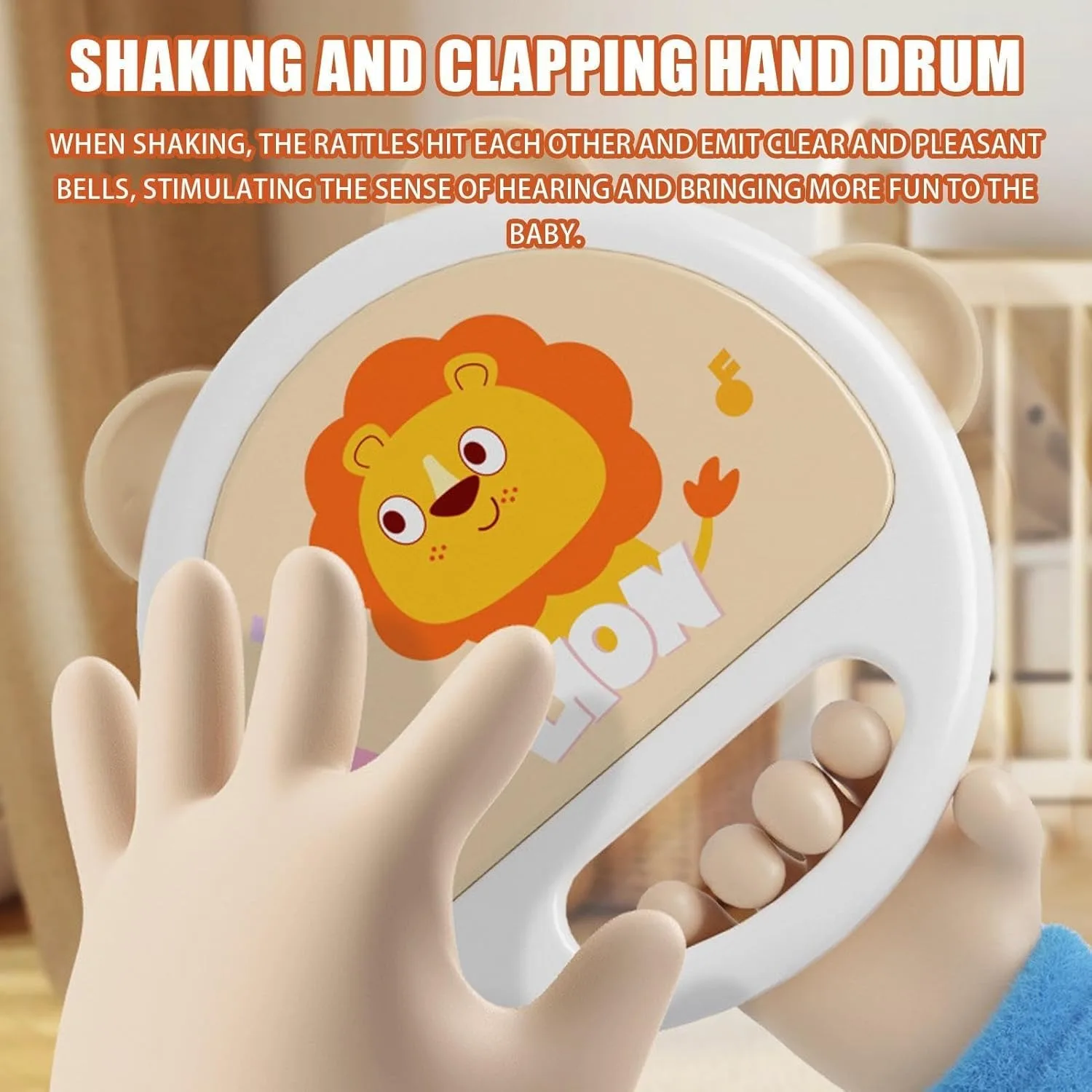 Baby Rattles Toy Cute Animal Hand Bell Grasping Ball Sensory Early Educational Toys for Infant - 4