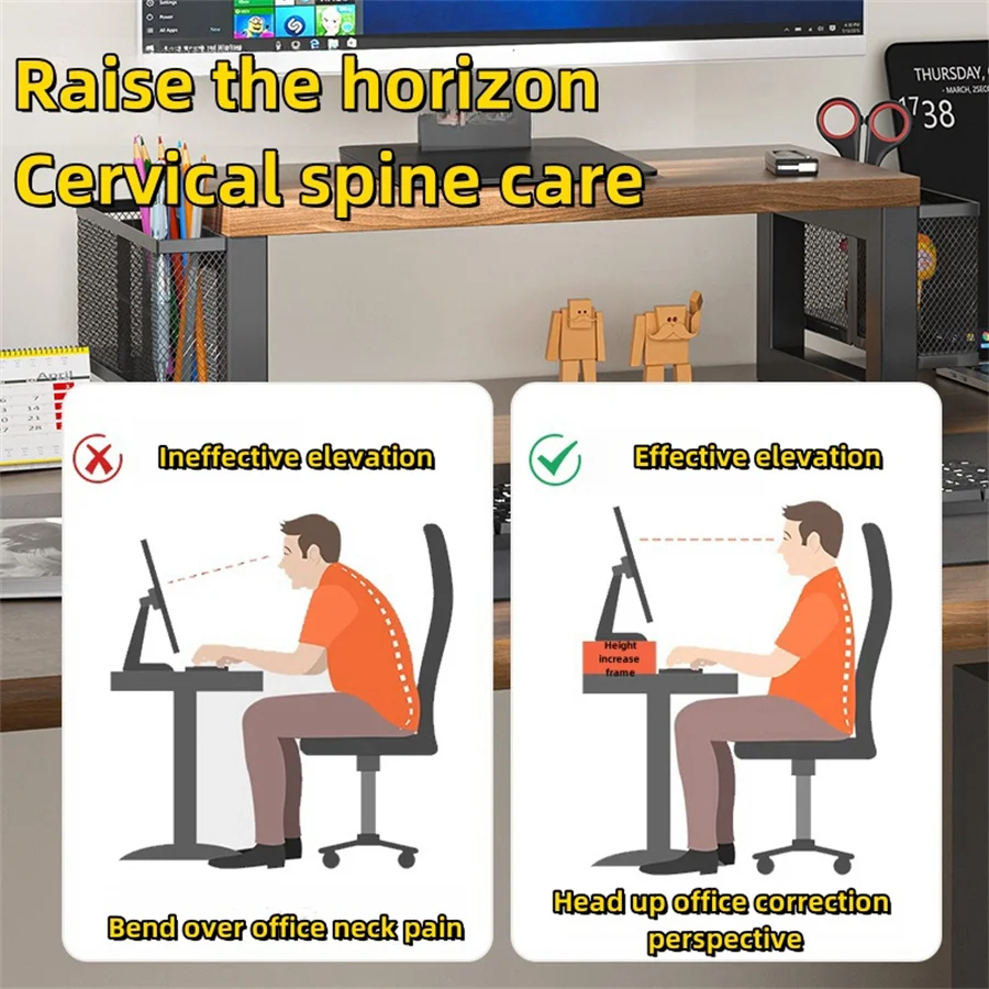 Monitor stand riser 16 inch large monitor stand for 1 monitor computer onitor stano woocen desktop storage for computer