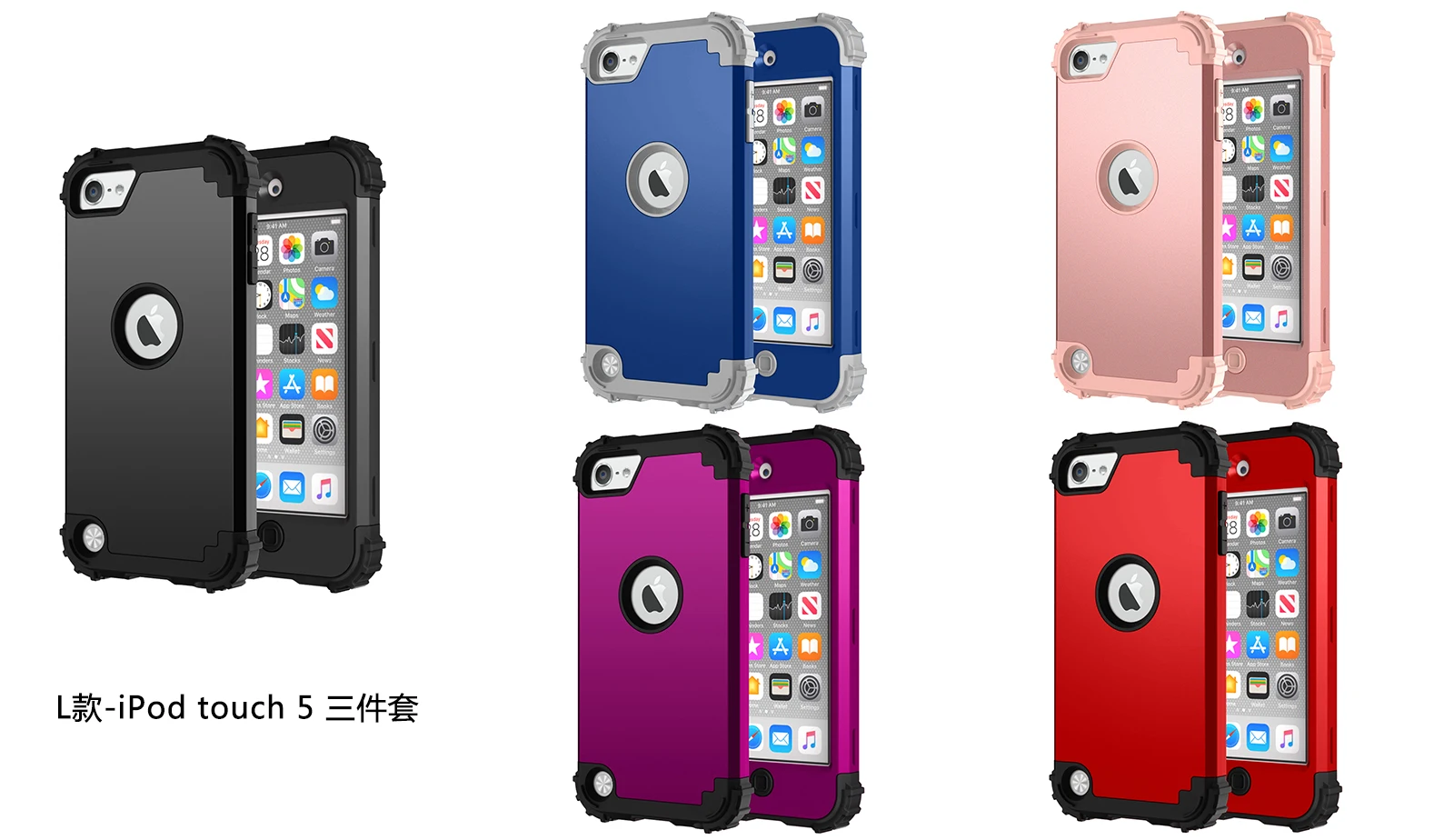 Heavy Duty 3-in-1 Shockproof Phone Case with Soft TPU Lining & Hard Plastic Frame