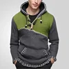 American Men's Fashion Long-sleeved Color-blocked Knitted Sweater. Casual Hand-crocheted Hooded Pullover Sweater. M-XXXL 2
