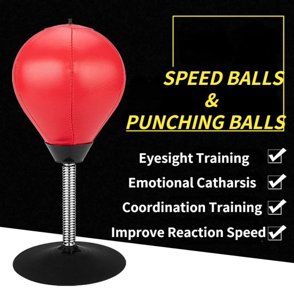 Stress Buster, Sacco Da Boxe Da Tavolo Suctions To Your Desk Antistress Sacco Da Boxe Con Palla In Piedi Speed Bag Boxing Reflex Ball