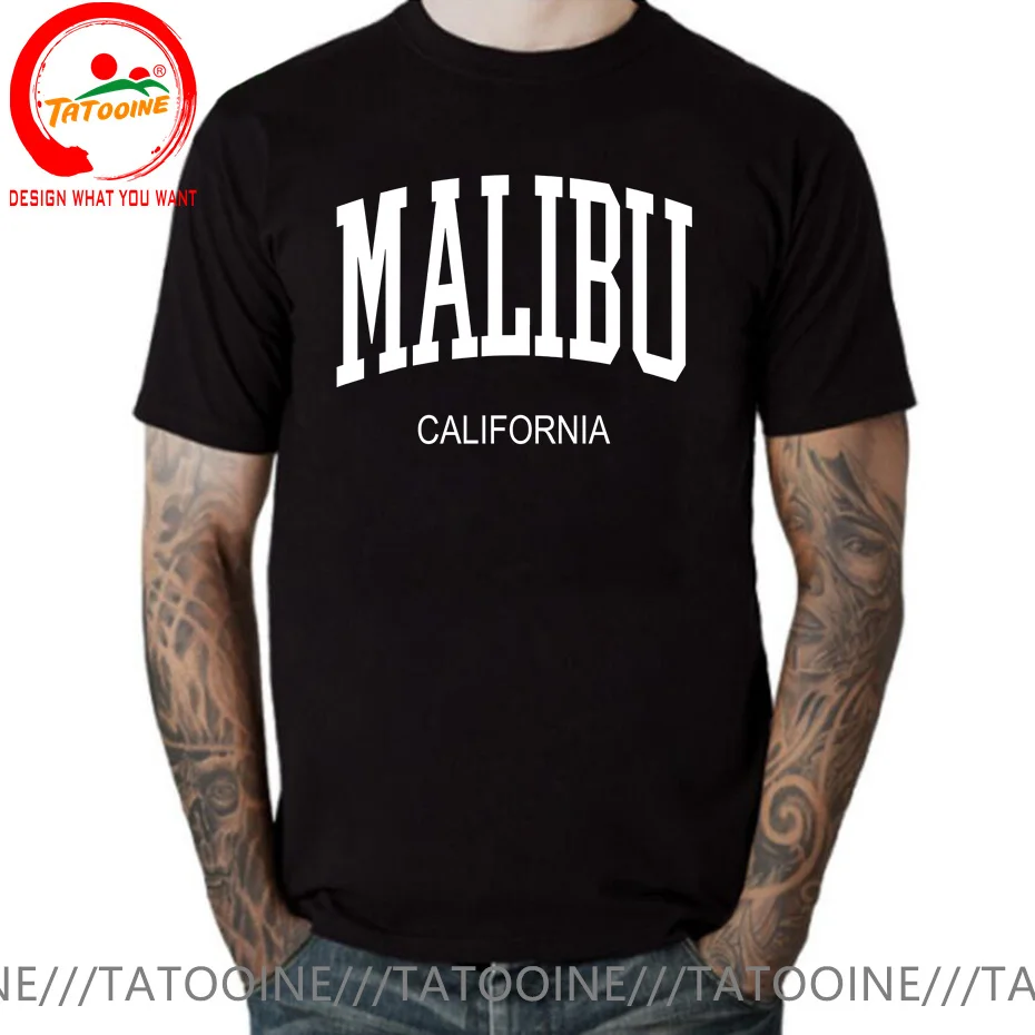

Футболка Malibu California мужская с забавным принтом, модный топ в стиле хип-хоп, свободная одежда, хлопковая рубашка оверсайз, на лето