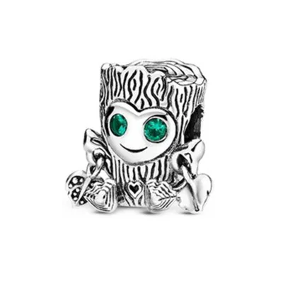 Alloy charm flounder owl O-shaped crown carriage little flying pig beads DIY hand-beaded bracelet accessories