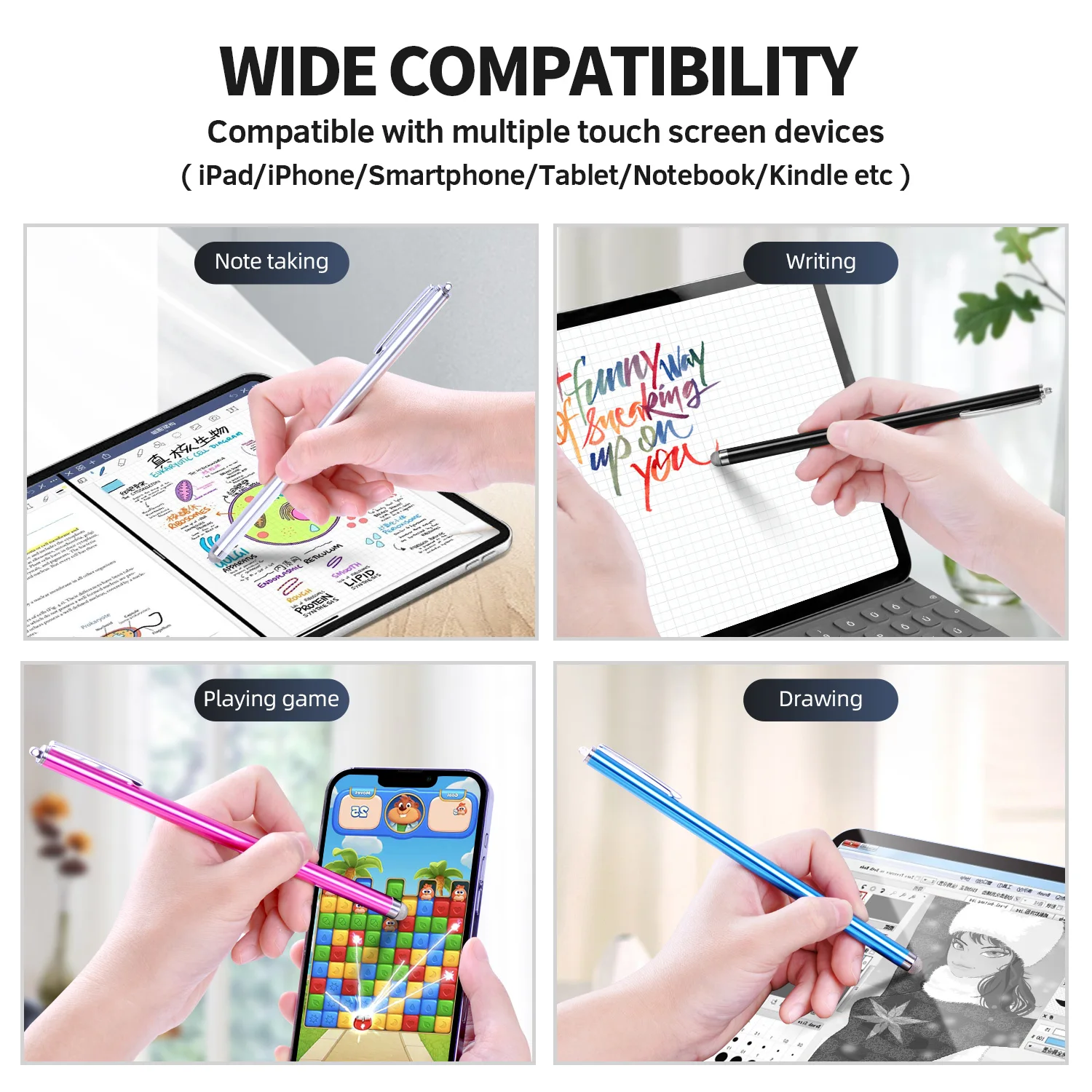 2 Pennini Capacitivi Per Bambini Per Tablet | Stilo Touch Con Punta Rotonda, Ideale Per Disegnare E Giocare Su IPad E Fire HD