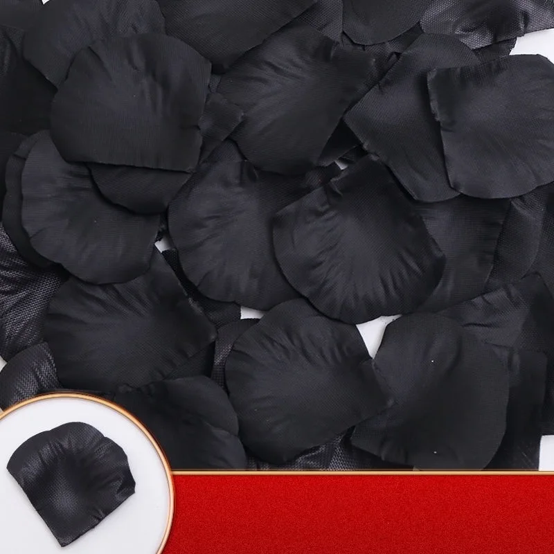 Elegant Black Silk Rose Petals for Wedding and Party Decorations - Pack of 500