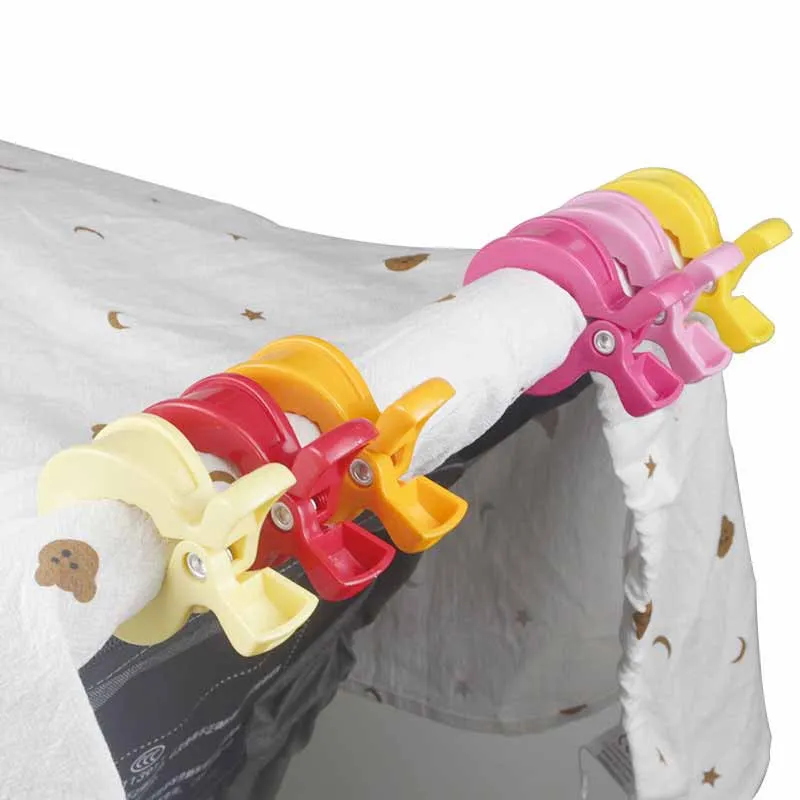 2pcs Baby Stroller Blanket Clips Multifunctional Stroller Accessories Toy Clip Cart Carrier Cover Blanket Anti Drop Plastic Clip