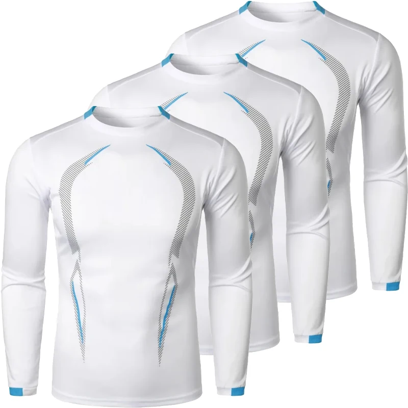 3 Pack  Men's Sports Training Long Sleeve Quick-dry T-shirt Fitness Lightweight Streetwear Breathable Oversized T Shirts for Men