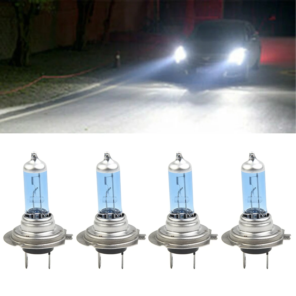 4pcs H7 Car Headlight Bulbs 100W 8500K Xenon Hid Super White Effect for Auto 12V Daytime Running
