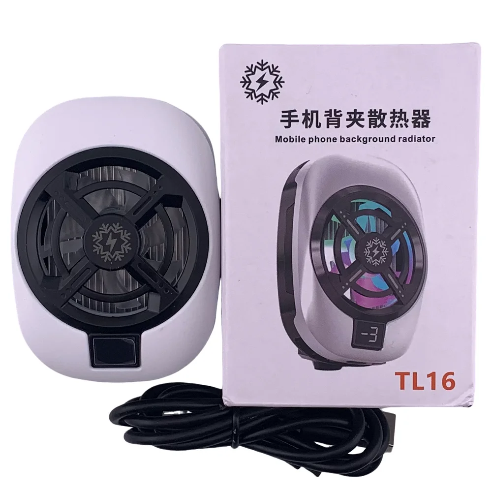 TL16 Semiconductor Phone Cooler-Powerful Freezing Cooling, Digital Display, Fixable on Stand for Gaming Smartphones phone cooler mobile radiator cell phone fan game fan